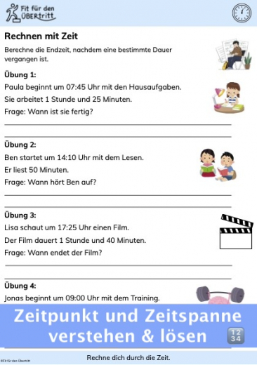 Rechne dich durch die Zeit. Übung 2