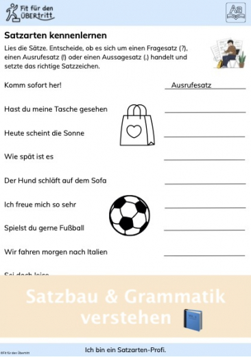 Ich bin ein Satzarten-Profi. Übung 1 Ich bin ein Satzarten-Profi. Übung 1
