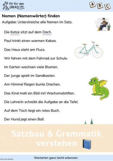 Wortarten ganz leicht erkennen. Übung 1