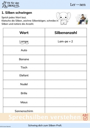 Schwing dich zum Silben-Profi. Übung 2
