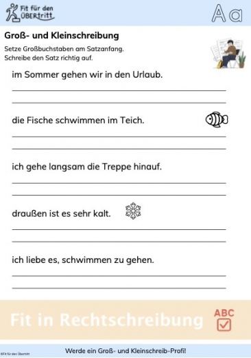Werde ein Groß- und Kleinschreib-Profi! Übung 3