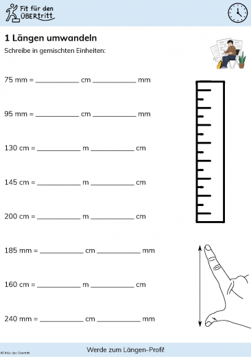 Einheiten umrechnen Materialpaket Klasse 3 – Zeit, Längen & Geld