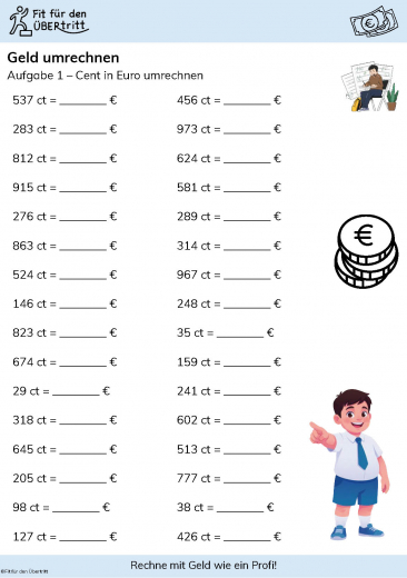 Einheiten umrechnen Materialpaket Klasse 3 – Zeit, Längen & Geld