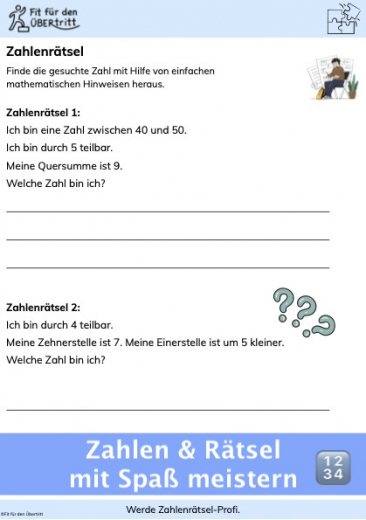 Werde Zahlenrätsel-Profi. Übung 1