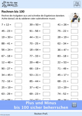 Rechen-Profi. Plus und Minus bis 100 Übung 1