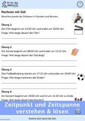 Rechne dich durch die Zeit. Übung 1