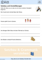Zeig, dass du ein Satzbau-Künstler bist. Übung 1 Zeig, dass du ein Satzbau-Künstler bist. Übung 1